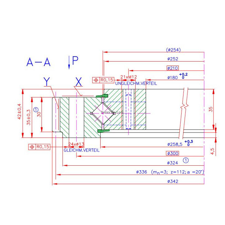 Łożysko o śr. zew. 342 mm
