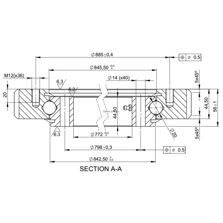 Łożysko o śr. zew. 950,10 mm