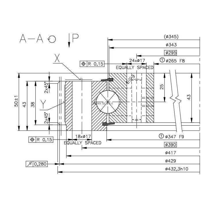 Łożysko o śr. zew. 432,3 mm