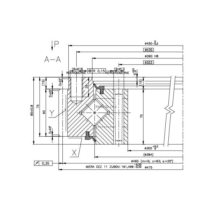 Łożysko o śr. zew. 475 mm