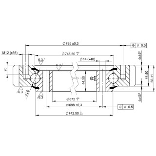 Łożysko o śr. zew. 838,10 mm