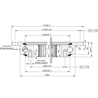 Łożysko o śr. zew. 1048 mm
