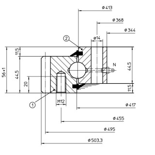 Łożysko o śr. zew. 503,3 mm