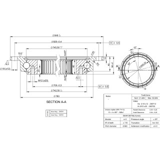 Łożysko o śr. zew. 848 mm
