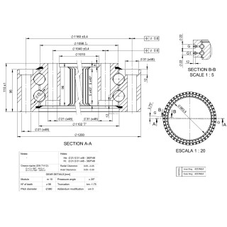 Łożysko o śr. zew. 1200 mm