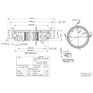 Łożysko o śr. zew. 916 mm