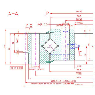 Łożysko o śr. zew. 695 mm