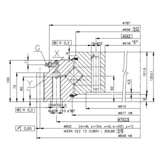 Łożysko o śr. zew. 848 mm