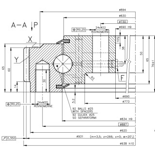 Łożysko o śr. zew. 938 mm