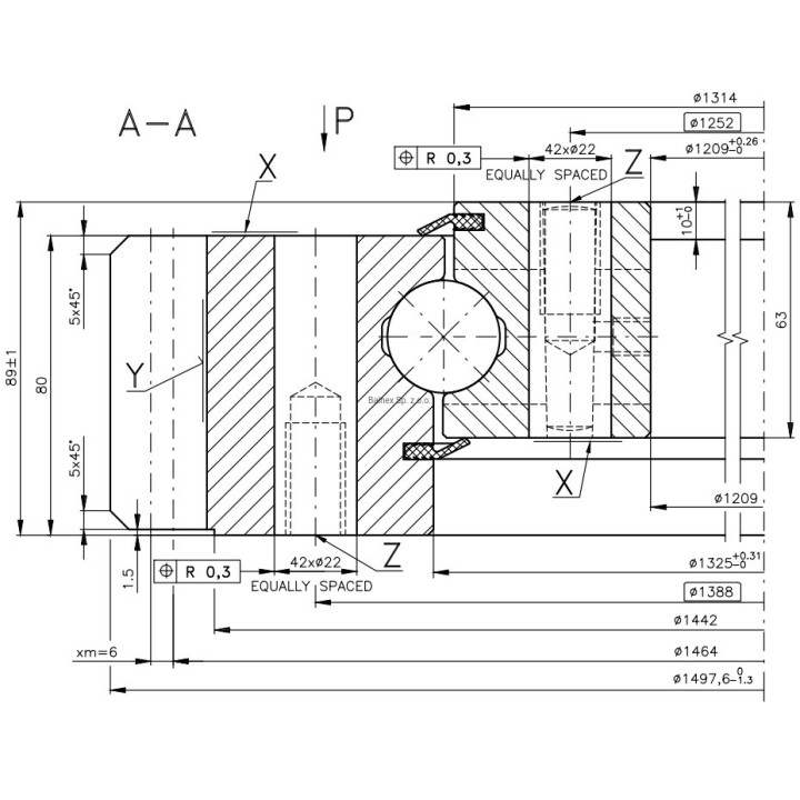 Łożysko o śr. zew. 1497,6 mm