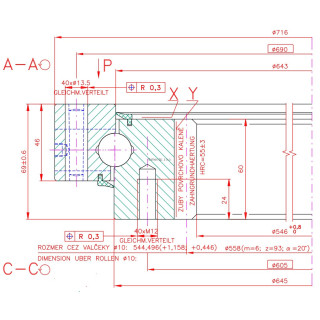 Łożysko o śr. zew. 716 mm