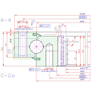 Łożysko o śr. zew.  1084 mm