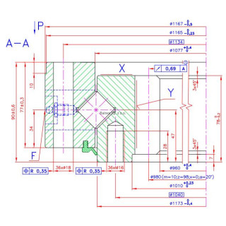 Łożysko o śr. zew.  1167 mm