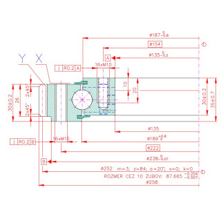 Łożysko o śr. zew. 258 mm