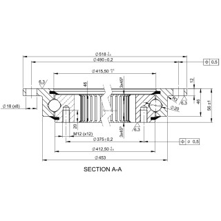 Łożysko o śr. zew. 518 mm
