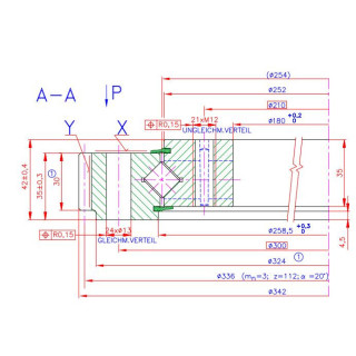 9E-1Z14-0254-0110, Łożysko o śr. zew. 342 mm