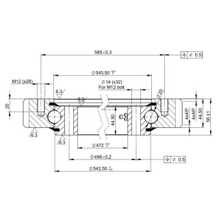 Łożysko o śr. zew. 640,3 mm