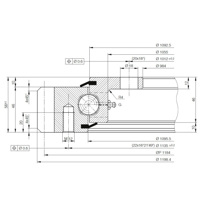 Łożysko o śr. zew. 1198,4 mm
