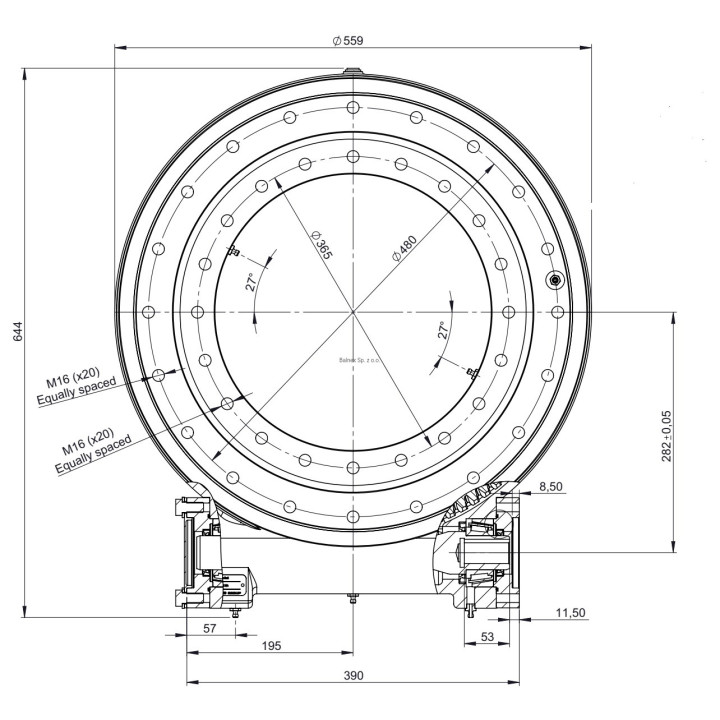 Obrotnica zintegrowna ślimakowa 523