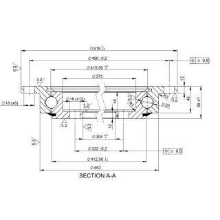 Łożysko o śr. zew. 518 mm