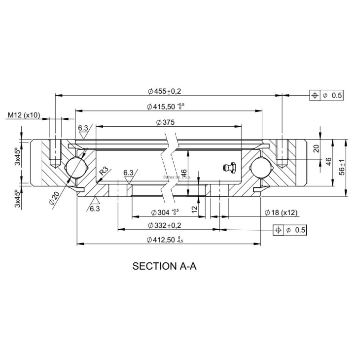 Łożysko o śr. zew. 504 mm