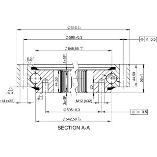 Łożysko o śr. zew. 616 mm