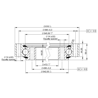 Łożysko o śr. zew. 616 mm