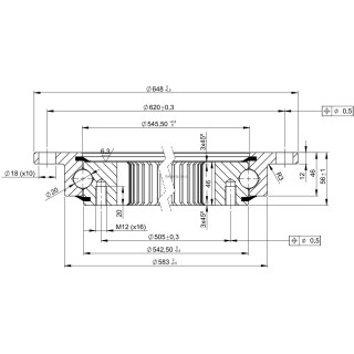 Łożysko o śr. zew. 648 mm