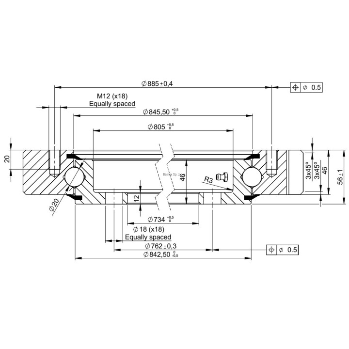Łożysko o śr. zew. 950,4 mm